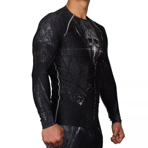 Custom Sublimation Quick Dry Compression Men's Long Sleeve Rash Guard Fitness UV Protection Men Rash Guards - Product Image 4