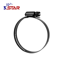 Collier de serrage réglable métrique de type américain en acier inoxydable SS304 noir électrolytique, de haute qualité, durable et antirouille