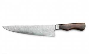 Couteau de chef artisanal en acier Damas avec manche en bois – Outil de découpe culinaire professionnel - Product Image 5
