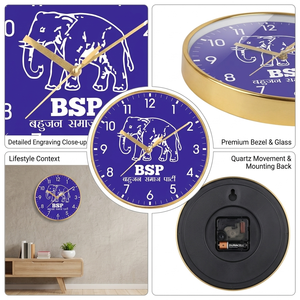 Horloge Murale Décorative Promotionnelle Thème Leader Personnalité Politique Indienne Impression Thanksgiving Nouvel An - Product Image 3