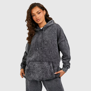 Conjunto Casual de Dos Piezas para Mujer con Logotipo Personalizado, Sudadera con Cremallera de Encaje Lavado, Tela Oxford Verde Oliva, de Lujo y en Tendencia - Product Image 2