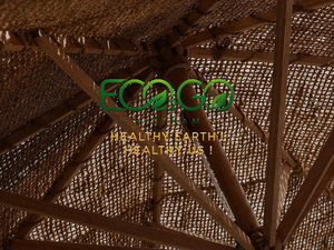 Eco2go Vietnam Premium Artisanal Coir <b>Parasol</b> Umbrella | 100% Natural Frost-Resistant UV-Protected Wood Rustic Outdoor Courtyard - Product Image 6