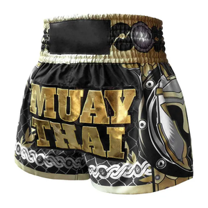 Pantalones Cortos de Boxeo Tailandés Dorados, Pantalones Cortos de Boxeo de Satén, Equipo de Boxeo, Pantalones Cortos de Boxeo Tailandés Hechos a Mano, Tela de Satén Premium, Los Mejores Pantalones de Kickboxing - Product Image 4