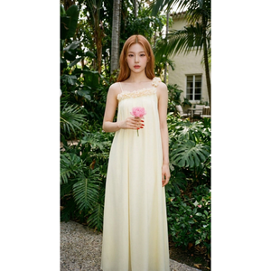 Wholesale Price Women Maxi Dress Simple Solid Casual Breathable <b>Summer</b> OEM ODM Customize 100% Cotton Sleeveless Oversized - Product Image 2