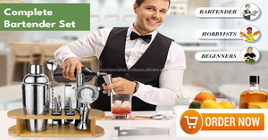 Ensemble complet de bar en acier inoxydable avec seau à glace – Kit shaker à cocktails et ouvre-bouteille - Product Image 6