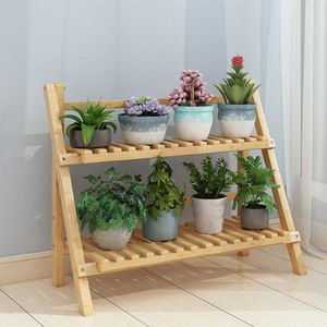 Support de plantes en bois massif de qualité supérieure, pour intérieur et extérieur, étagère porte-pot de fleurs, présentoir pour jardin, balcon, décoration de la maison - Product Image 3