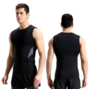 Gym Wear Fitness Sports Basketball <b>Compression</b> Vest Men's Double Layer Sweat Suit Tank Top <b>Short</b> Four-Way Stretch 100% Polyester - Product Image 5