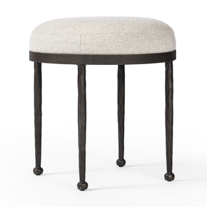 Iron Frame Fabric Upholstered <b>Stool</b> Modern Cushioned Seating Ottoman Foot Rest for Home <b>Office</b> Cafe and Hotels Uses - Product Image 2