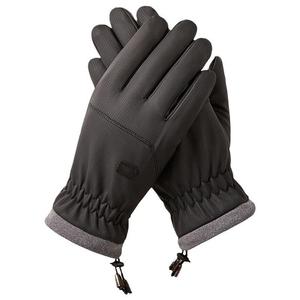 Gants de ski gris à doigts entiers, softshell, isolés thermiquement, avec fermeture à cordon, unisexe, pour l'hiver et les activités de plein air - Product Image 3