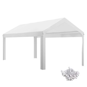 UV Resistant 19.6FT X 9.7FT Carport <b>Roof</b> <b>Canopy</b> Replacement Simple Style White PC Sail Fits 84C 378V00 84C 206 Series for 2 Car - Product Image 1