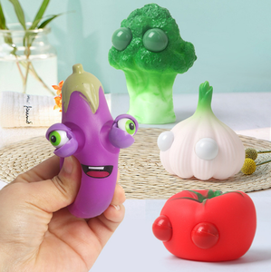 ขายส่งตรงจากโรงงาน ของเล่นบีบคลายเครียดรูปผักซิลิโคนหลากสี รูปแมว แฮมสเตอร์ แบบหนีบ บีบ นุ่มนิ่ม - Product Image 1