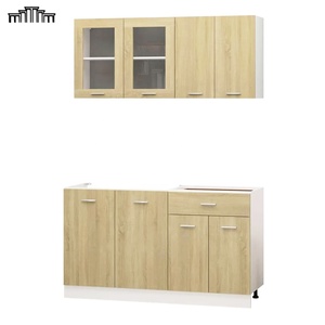 Moderno apartamento gabinete muebles al por mayor MDF melamina/Pintura/PET doble panel plano puertas cocina montado en la pared gabinetes superiores - Product Image 4