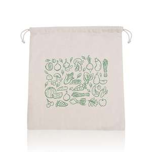 ถุงตาข่ายผ้าฝ้ายออร์แกนิคสำหรับขายส่ง ได้รับการรับรองมาตรฐาน ระบายอากาศได้ดี ใช้เก็บผักและผลไม้ มีเชือกผูกปิดปากถุง เหมาะสำหรับการช็อปปิ้ง - Product Image 2