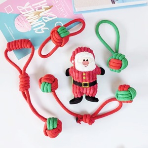 Coffret Cadeau de Noël pour Chiens : Jouets Interactifs à Mâcher et à Tirer, Ballon Tressé à Nœuds, Ensemble de Jeu pour Chiots avec Sac à Cordon de Serrage Festif - Product Image 6