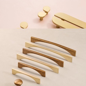 Hardware Luxury <b>Rustic</b> Metal Kitchen Cabinet Handle and Knob Zinc Shiny Gold Cupboard Kitchen Handle Pull - Product Image 2