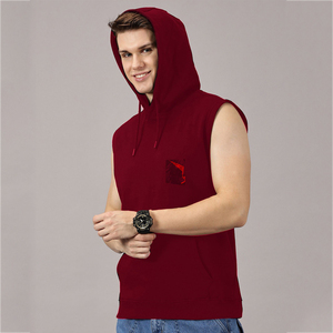 Hooded <b>Vest</b> Men's Sleeveless Polyester/Cotton Casual Style Pullover <b>Top</b> With Kangaroo Pocket Comfortable <b>Loose</b> Fit Apparel Wear - Product Image 1