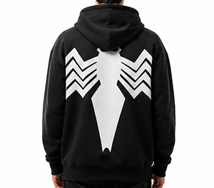 Sweat-shirt à capuche de luxe noir pour homme, coupe oversize, en coton épais, style streetwear hiver, chaud et tendance - Product Image 3