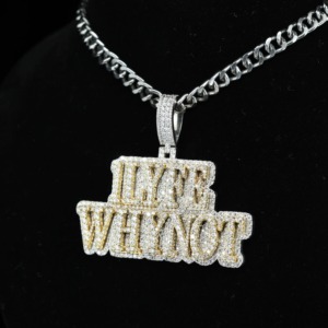 <b>Initials</b> Letter <b>Pendant</b> Moissanite Hip Hop <b>Pendant</b> Iced Out <b>Pendant</b> Rapper Bling Bust Down <b>Pendant</b> Pass Diamond Tester <b>Pendant</b> - Product Image 4