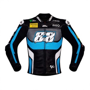 เสื้อแจ็คเก็ตหนังแท้สำหรับขี่มอเตอร์ไซค์ Miguel Oliveira MotoCP ทำจากหนังวัว/หนังจิงโจ้ ตัดเย็บตามขนาด พร้อมรูระบายอากาศ สำหรับแข่งรถ/เสื้อแจ็คเก็ตป้องกัน CE - Product Image 1