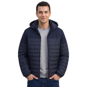 Chaqueta de plumón con capucha para hombre, cortavientos, cálida para invierno, con cremallera. - Product Image 2