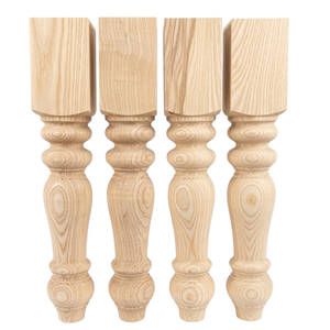Heavy Duty Rubber Wood Table Legs Modern Turned Furniture Supports for Dining Tables Bedroom Cabinets and Living Room Use - Product Image 1