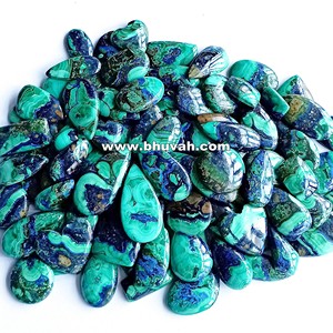 Azurite naturelle Malachite lisse Cabochon pierres précieuses naturelles en vrac dans différentes tailles toutes tailles disponibles pour la fabrication de bijoux - Product Image 2