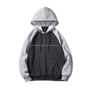 Custom Logo Printed Autumn Classic Color Contrast Shoulder <b>Long</b> Sleeve <b>Hoodie</b> Fashion Heavyweight <b>Oversized</b> Men Hoodies - Product Image 6