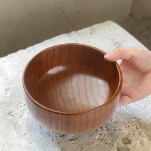 Handcrafted Beech <b>Wood</b> Bowl <b>Rustic</b> Wooden Serving and Salad Bowl - Product Image 6