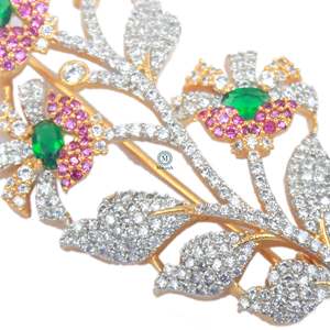 Kritik CZ Designer Rhinestone Brooch Pin-Gold Plated Crystal Pearl Fashion Jewelry - Product Image 5