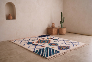 Handmade Moroccan Azilal Berber Hand Knotted Wool <b>Rug</b> Colorful Tribal Geometric Diamond <b>Boho</b> Area Carpet Decor - Product Image 4