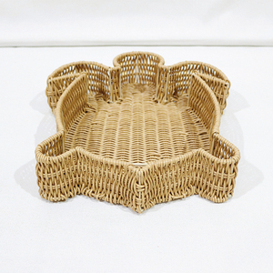 Bandeja de Servir de Ratán PE Hecha a Mano con Diseño de Tortuga, Bandeja Decorativa sin Acabado para Uso Residencial - Product Image 5