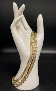 Men's Vintage Gold Plated Zinc Alloy Chain <b>Bracelets</b> Solid 925 Sterling Silver Hip Hop Lock Pattern Jewelry Gift - Product Image 2