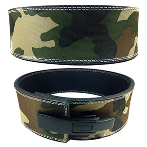 Wholesale 10mm Thick Cowhide Leather Breathable Lever Belt Fitness <b>Weight</b> Lifting Customized Color Camouflage Logo <b>Training</b> - Product Image 5