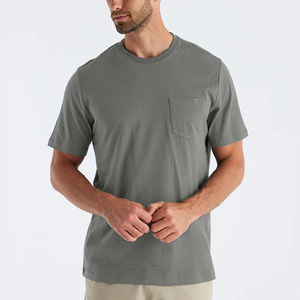 T-shirts pour hommes de qualité supérieure, en coton, pour l'été, style tendance, couleur unie, coupe régulière, fitness, t-shirt ample en gros pour hommes - Product Image 3
