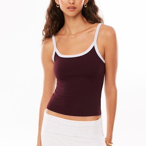 Camiseta sin mangas de algodón informal de verano para mujer con cuello halter y decoración de encaje, chaleco de moda femenina, talla grande - Product Image 1