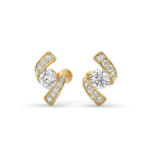 ต่างหูเพชรทรงกลมเจียระไนแบบบริลเลียนท์ น้ำหนัก 1.76 กะรัต ทอง 14K ผลิตจากเพชรแล็บ ดีไซน์สวยงาม น้ำหนักเบา เครื่องประดับแฟชั่น ขายส่ง B2B - Product Image 2