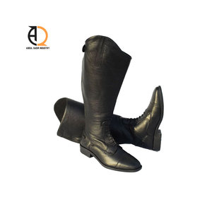 Polainas de cuero genuino impermeables y transpirables para caballo estilo western con cremallera curva y media polaina - Product Image 3