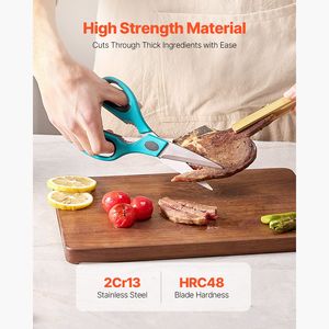 2 Pack Durable Stainless Steel <b>Kitchen</b> Scissors Heavy Duty Cooking <b>Shears</b> with Soft Grip Comfort Sheaths for Cutting - Product Image 5
