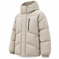 Blouson matelassé streetwear pour homme, col montant, fermeture éclair, coupe-vent, hiver, décontracté, coupe ample, rembourrage en polyester, devant régulier