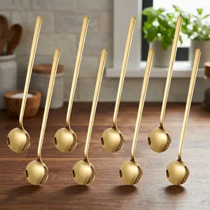 Premium Gold Plated Stainless Steel Mini <b>Spoon</b> Mirror Finish for Ice Cream Honey <b>Coffee</b> Tea Dessert Serving and Fine Dining - Product Image 4