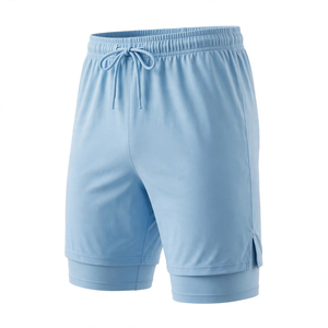 Shorts Bermuda de Sport Décontractés pour Hommes, Couleur Unie Personnalisable, Tricotés, Taille Haute Élastique, Séchage Rapide - Product Image 3