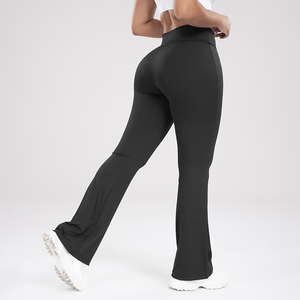 <b>White</b> Bird Express <b>Women</b> Mid Waist Flare <b>Leggings</b> Full Length Stretch Butt Lifting Polyester Lace Fabric Yoga Gym Workout - Product Image 4