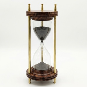 Vintage Nautical Brass <b>Sand</b> <b>Timer</b> Hourglass with Blue <b>Sand</b> Traditional Maritime Desktop Ornament Collectible Antique - Product Image 5