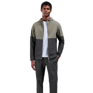 <b>Men's</b> Hooded Color Blocking Windbreaker <b>Jacket</b> Set Casual Outdoor Sportswear Autumn Breathable Polyester Outfit - Product Image 1