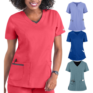 SAOMAI FMF Fábrica Personalizable Mujeres Hospital Uniformes Bajo MOQ Top Médico Scrubs Camisa Oferta Especial - Product Image 3