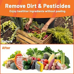 Paquete de 2 Cepillos Flexibles en Forma de Zanahoria para Limpiar Frutas y Verduras, Cepillo para Patatas, Anillo de Cocina para Limpiar Frutas - Product Image 4