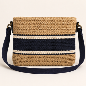 HINDVANTA GLOBAL Jute <b>Material</b> Eco-friendly Durable Fashion Vintage Sling <b>Bag</b> Cotton Rope Reinforcement Zipper Closure Storage - Product Image 5