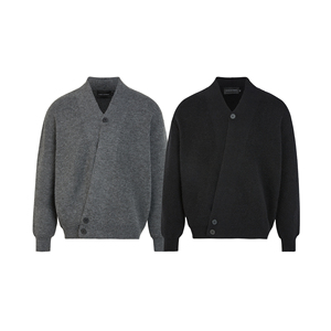 <b>Men's</b> Wool Knitted <b>Cardigan</b> Sweater Solid Color <b>Long</b> Sleeve V-Neck Button Closure Winter Wear 100% Acrylic - Product Image 1
