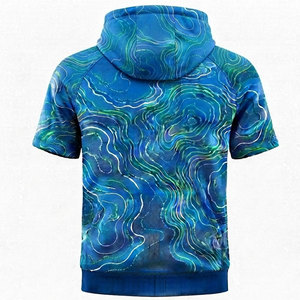 Sweat à capuche à manches courtes pour homme avec impression par sublimation, apparence élégante, excellent choix pour les activités quotidiennes, le sport, les voyages, les tenues de style de vie - Product Image 2