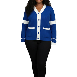 Cardigan long brodé pour femmes ZPB Sorority, sur mesure, en laine acrylique, tricoté, mode féminine, cardigan d'hiver, vente en gros - Product Image 1